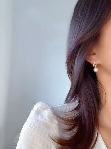 1 Pair Elegant Pearl Earrings S925 Silver Needle Niche Design Twisted Diamond Pearl Earrings Korean Fashion Earrings for Women