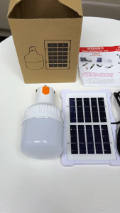 2in1 Solar Light Emergency Lights Rechargeable Bulb With Panel Outdoor Waterproof For black-out
