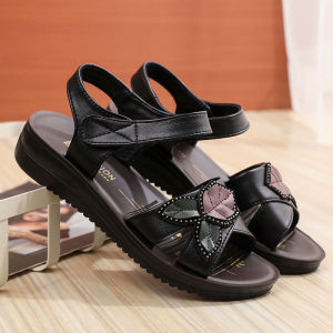 Comfortable Anti-Slip Soft Bottom Mom Sandals for Women Summer Casual Slip-On Shoes Suitable for Middle-Aged And Elderly