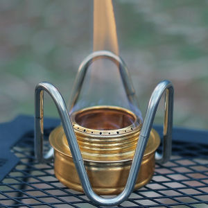 Outdoor Camping เตาแอลกอฮอล์วงเล็บสแตนเลสที่ถอดออกได้แบบพกพา Creative Camping อุปกรณ์เสริม Camping Hiking