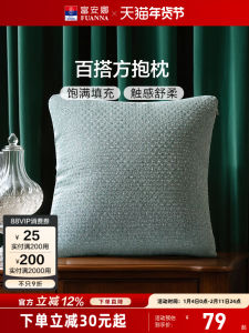Funa Home European Versatile Back Protector Pillow Living Room Sofa Cushion Square Pillow Polyester Fiber Modern Simple Style