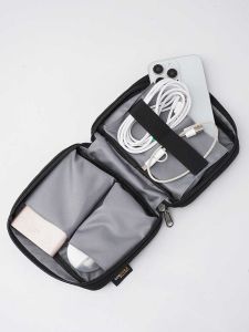 DOOMGEAR Digital Storage Bag with Zipper Mobile Power Cable Data Cable Organizer Business Style Polyester Material Youth Suitable