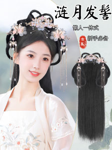 Elegant Ancient Chinese Style Womens Hair Accessories Full Head Cover Fake Hair One-Piece Lazy Headband Hair Bun Pad