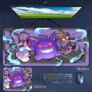 Potdemiel | Cute Large Size Stain Resistant Table Mat High Definition Anime Rubber Mouse Pad Pokémon Gengar Mouse Pad Boys Gaming Mouse Pad