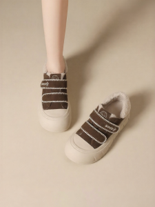Josiny | Versatile Warm Fleece Female Cotton Shoes Canvas
