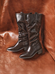 Stylish Long Knight Boots Vintage Western Style