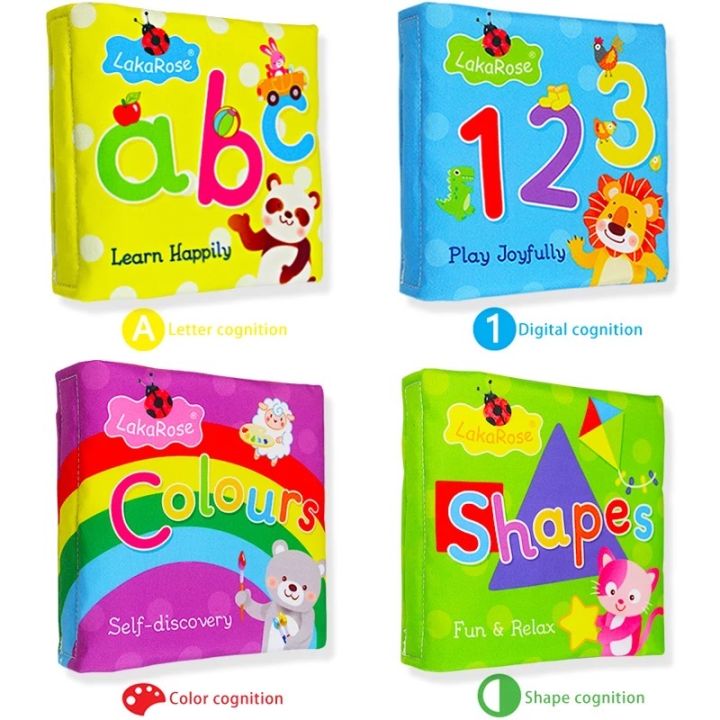 K.stuffs Alphabet Numbers Color and Shapes Cloth Book for Babies Early ...