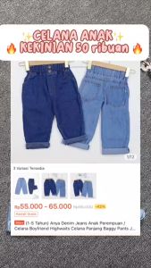 Anya Denim Jeans Anak Perempuan: Celana Boyfriend Balita 1-5 Tahun