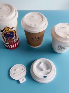 Thickened Disposable Coffee Takeaway Cup Lid Sealed Leakproof Hot Drink Paper Cup Cover 90mm Diameter Heat Resistant Lid
