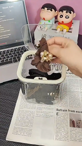 HOVELSHOP Box Kotak Penyimpanan Aksesoris Kosmetik Wanita Scrunchie Spons Kapas Make Up Serbaguna