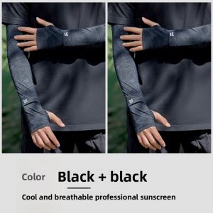 MiiOW | MiiOW Mens Summer 2024 Ice Silk Sun Protection Sleeve Outdoor Fishing Riding UV Protection Striped Patterned New Arrival