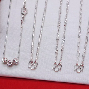 สร้อยคอเงิน คละเเบบ ลายกระดูกงูคั่นเม็ดกระดูกงูดิสโก้โซ่ฝรั่ง ความยาว 16 18 24 นิ้ว ชุบเงิน เเฟชั่น ใส่ในชีวิตประจำวันได้ พร้อมส่ง