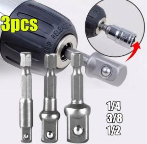 3ชิ้น Hex Shankไดรฟ์ไขควงสว่านบิตประแจไฟฟ้าอะแดปเตอร์