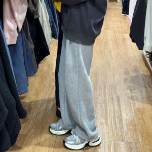 กางเกงขายาวทรงหลวมเอวกลางสำหรับฤดูใบไม้ร่วงและฤดูหนาวสำหรับคู่รัก สไตล์อเมริกัน กางเกงขายาวทรงกว้าง ทรงหลวม ทรงลำลอง