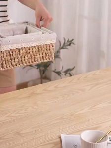 Handcrafted Shelf Basket Handwoven Wicker Basket for Storage & Organizing Natural Willow Materials with Cotton Lining