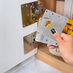 COD Stainless Steel Hinge Repair Plate Cabinet Door Repair Plate Fixed Installation Plate w/Screws