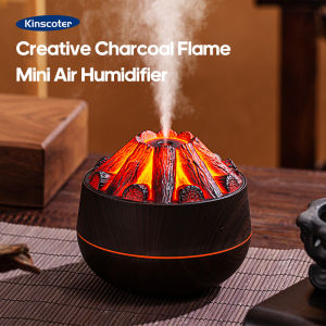 Simulated Campfire Air Humidifier Woodstove Fireplace Water Mist Diffuser Classic Woodgrain USB Ultra Sonic Mist Sprayer
