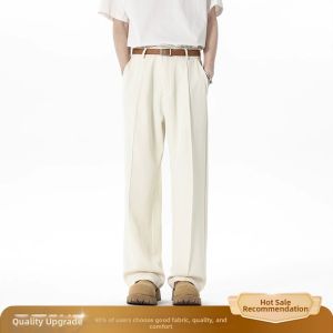 ZHUOCAN | Black Lightweight Flared Ice Silk Pants For Men