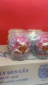 Đèn cầy ly Sen Đài sáp cao  7x7cm [hộp 6ly]| Đèn cầy ly Sen Đài sáp bo | Sáng hơn 24h | Đồ thờ cúng phong
