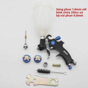 Súng Phun Mini Với Đầu Phun 1.0MM Bộ Đầu Phun 0.8MM Bình Chứa 400CC/250CC Súng Phun Sơn Khí Nén Với Cốc Trộn Và Bộ Chuyển Đổi Dành Cho Sản Xuất Thương Mại