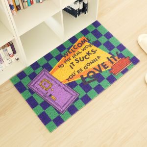 Anti-Slip Door Mat Indoor Entrance Rug Dust Absorbent Dirt Resistant PVC Material Square Home Decor Mat American Style