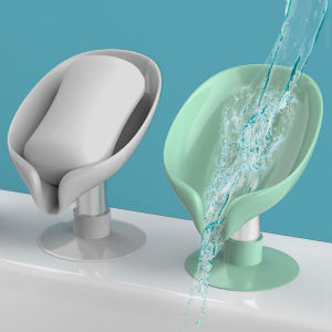 Leaf Shape Soap Box Drain Soap Holder Bathroom Accessories Suction Cup Soap Dish Tray Soap Dish for Bathroom Soap Container