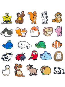 Phụ Kiện Giày Dễ Thương Có Thể Tháo Rời Hình Động Vật 24 Chiếc Kinh Tế Học Ngôi Sao Holes Giày Trang Trí Dép DIY Cartoon