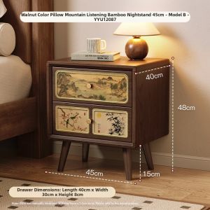 Walnut Solid Wood Nightstand Shelf