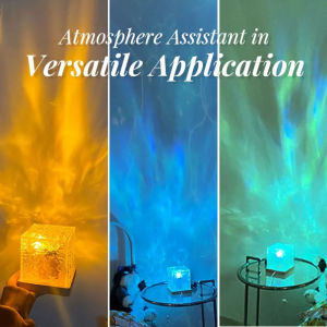 คลื่นน้ำแสงที่ไหลเงาระลอกคริสตัลแสงโรแมนติกยามค่ำคืนห้องโคมไฟตกแต่งไฟ Led ปาร์ตี้ห้องนั่งเล่นอุปกรณ์ตกแต่งห้องนอนแสงหลายสี