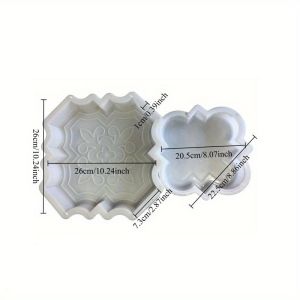 Two-pack upgraded cement stepping stone molds for beautiful concrete paving stones in your yard and garden