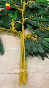 Daun bambu kuning hias 12pcs dekorasi rumah pesta hias artificial bahan untuk pohon buatan / palsu B8296