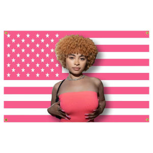Ice Spice Tapestry Wall Tapestry Ice Spice American Flag Pink Tapestry For Home Room Decor