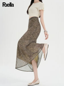 puella | Elastic Waist Leopard Print Skinny Half Skirt