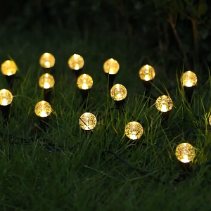Solar Bubble Ball Floor Light LED Outdoor Waterproof Lawn Light Light Control Charging Garden Indicator String Light Courtyard Road Decoration Lighting Christmas light