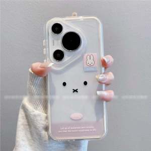 Cartoon Miffy Rabbit Phone Case for Huawei Pura70 Mate60 50 pro Womens iPhone 16 New 15 pro Max Mens Protective Soft Shell