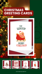Funny Christmas Card - Have an Egg-Cellent Christmas | Kawaii Egg in Santa Hat | A6