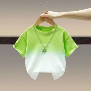 Áo Thun Tay Ngắn Mùa Hè Cho Bé Trai Trẻ Trung Thời Trang Thường Ngày Áo Thun Cotton Pha Polyester in Họa Tiết Hoạt Hình