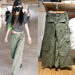 BM New Cargo Pants Pants Womens Green All-Matching Casual Pants Loose Pants American Retro Discount Store Straight-Leg Pants
