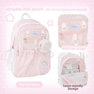 full girlish | Drawstring Large Capacity Lightweight Student Travel Backpack