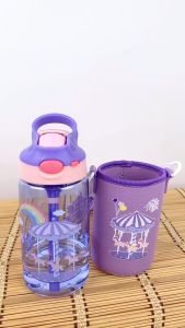 TinaHao Children Straw Cup Cartoon Cute Bottle Kids Tumbler with Straw Spill-Proof for Kids