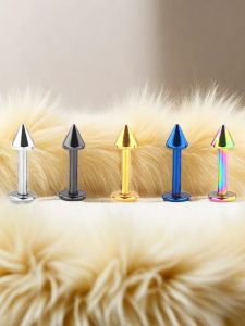 Titanium Alloy Lip Studs Flat Bottom Pointed Tip Devil Ear Cuff Womens Fashion Jewelry Piercing Hoops Allergy Free Ear Studs