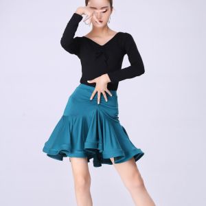 Latin Dance Performance Spring and Summer Training Irregular Half Skirt