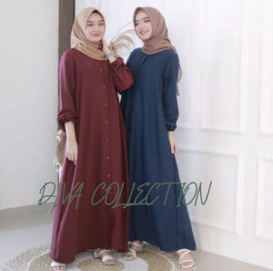 Gamis muslim kekinian terbaru murah LD110cm  bahan katunice