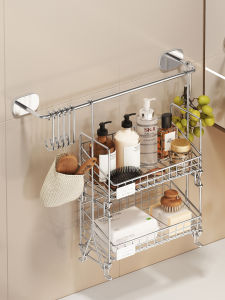 Multi-functional Wall Mounted Bathroom Organizer No Drilling Required