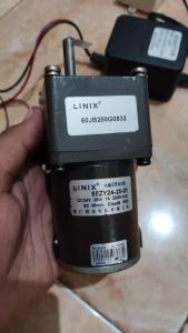 DC Motor Gearbox LINIX 24V 25W Ratio 1:250 SpeedOutput 9Rpm 1A Model 55ZY24-25-01 DC Brush Motor