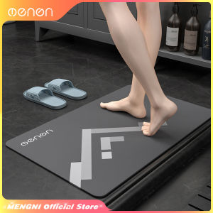 MENGNI Premium Elastic Nappa Leather Bathroom Mat Super Absorbent Fast Quick Drying Non-Slip Bathroom Rug Wear-resistant Entrance Doormat Anti-slip Toilet Floor Carpet Multi-purpose Household Bathroom Accessories Complete Set
