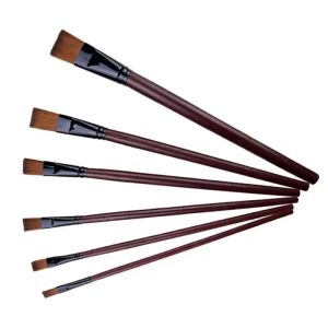 แปรงศิลปินไนลอน 6 ชิ้น - ชุดมืออาชีพสำหรับการวาดภาพสีน้ำมันอะคริลิกสีน้ำ อุปกรณ์วาดภาพศิลปะ