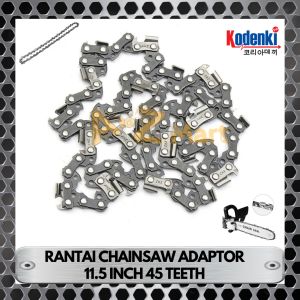 MATA RANTAI RANTE PISAU PISO ADAPTOR KONVERTER PENGGANTI CADANGAN UNTUK MESIN GERINDA GRINDA GURINDA KE MENJADI CHAINSAW CHAIN SAW ADAPTOR GERGAJI MESIN LISTRIK MINI 11.5" 11.5 12 INCH 45 TEETH