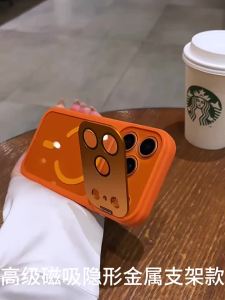 Luxury Metal Lens Protection Stand Phone Case For iPhone 17 16 15 14 13 12 Pro Max For Magsafe Wireless Charging Acrylic Cover