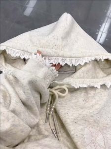 Áo Nỉ Trùm Đầu in Hình Bướm Kiểu Mỹ Đơn Giản Thiết Kế Thanh Lịch Dành Cho Nữ Tay Dài Áo Khoác Nhẹ Mùa Thu Áo Dài Tay Mềm Mại